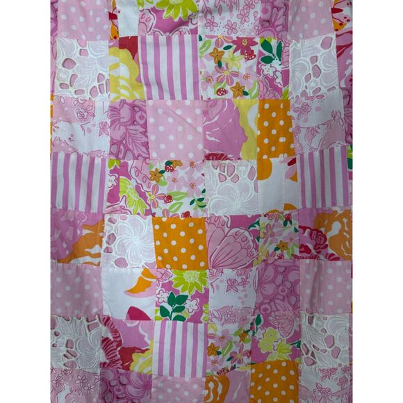 Lilly Pulitzer Vintage White Label Patchwork Pink Lace Strapless Sheath Dress 8 - Picture 4 of 5